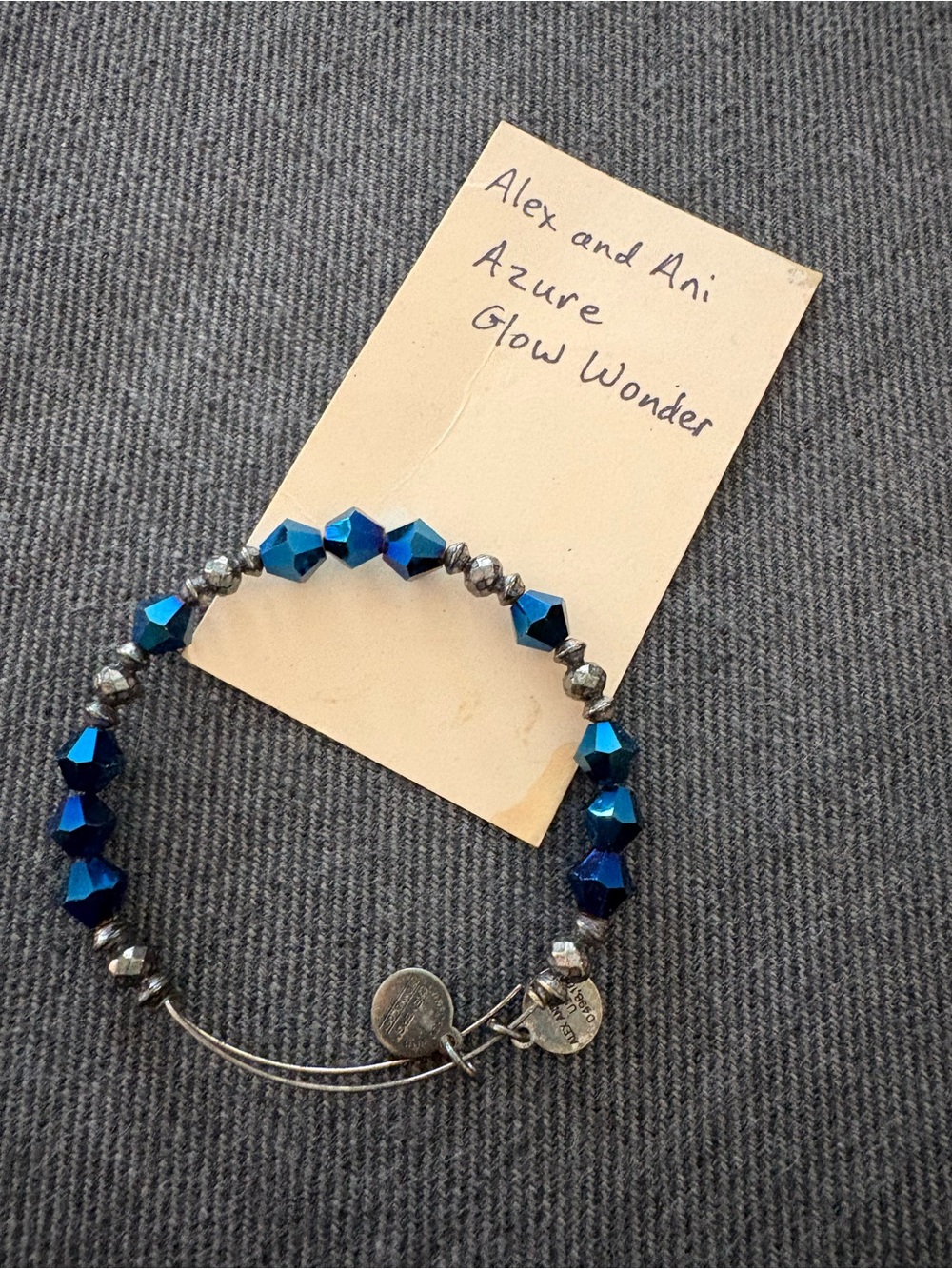 Alex and Ani Azure Glow Faceted Bead Bracelet - Blue and Silver